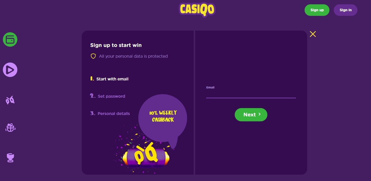 Casiqo Casino Register