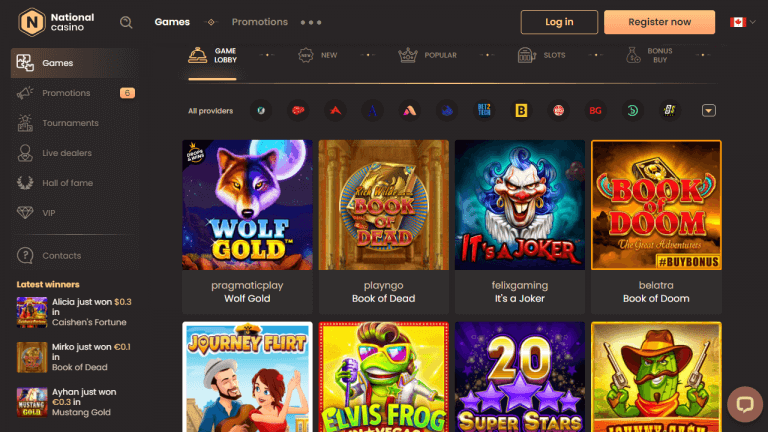 National Casino Online Games