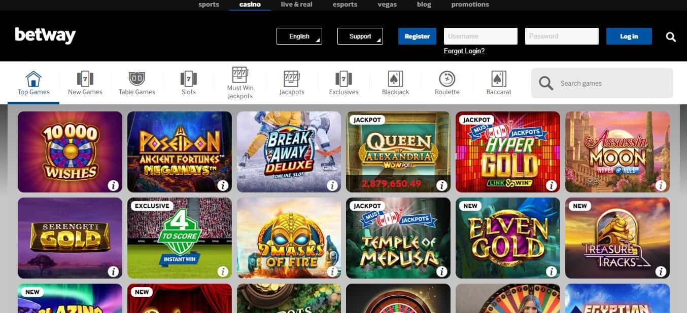 Betway Casino Games