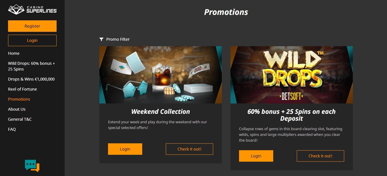 Superlines Casino Promotions