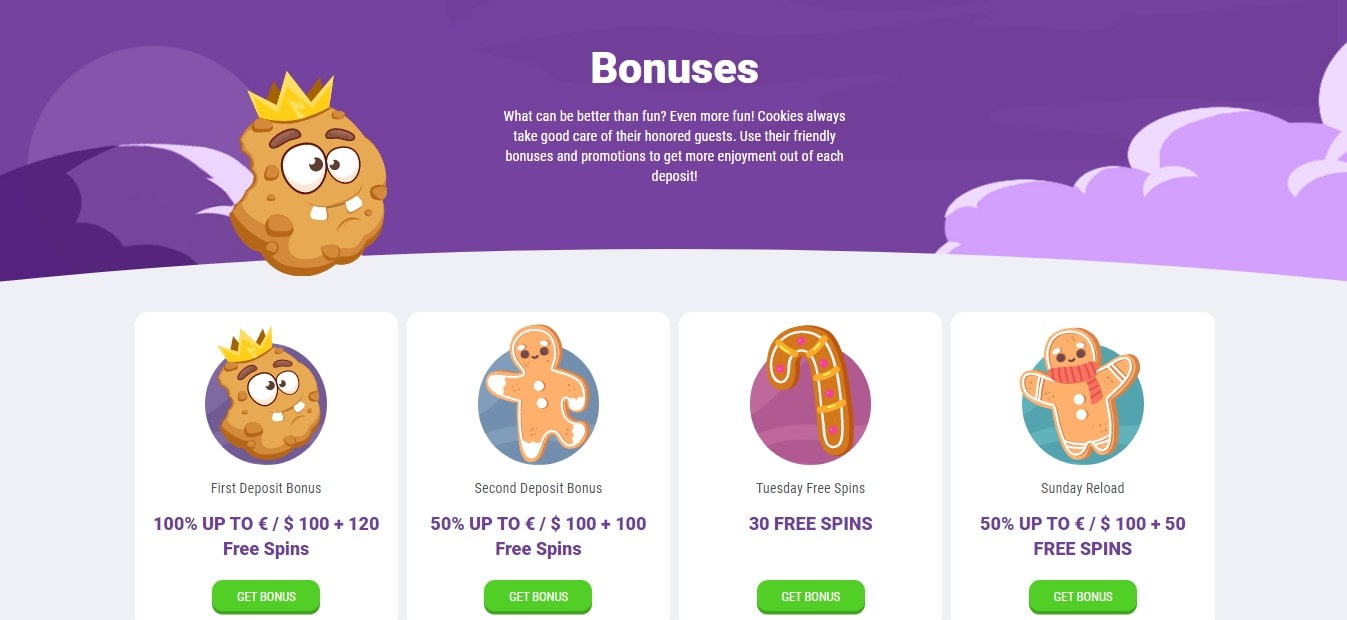 Cookie Casino Bonuses