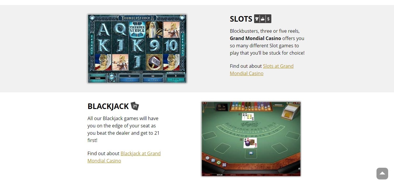 Grand Mondial Casino Games