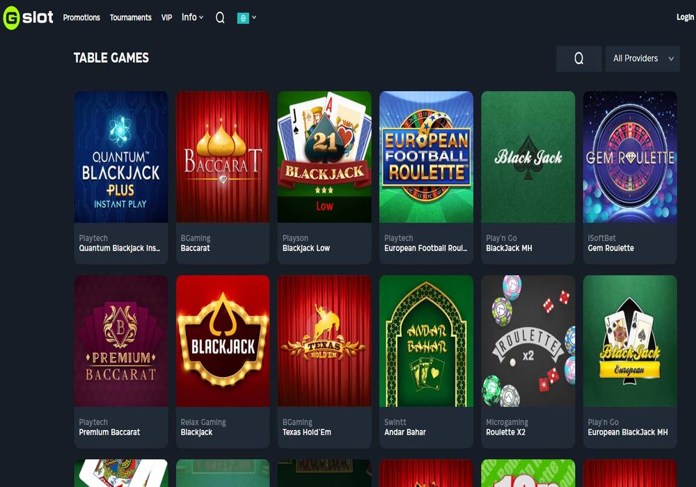 Gslot Casino Table Games