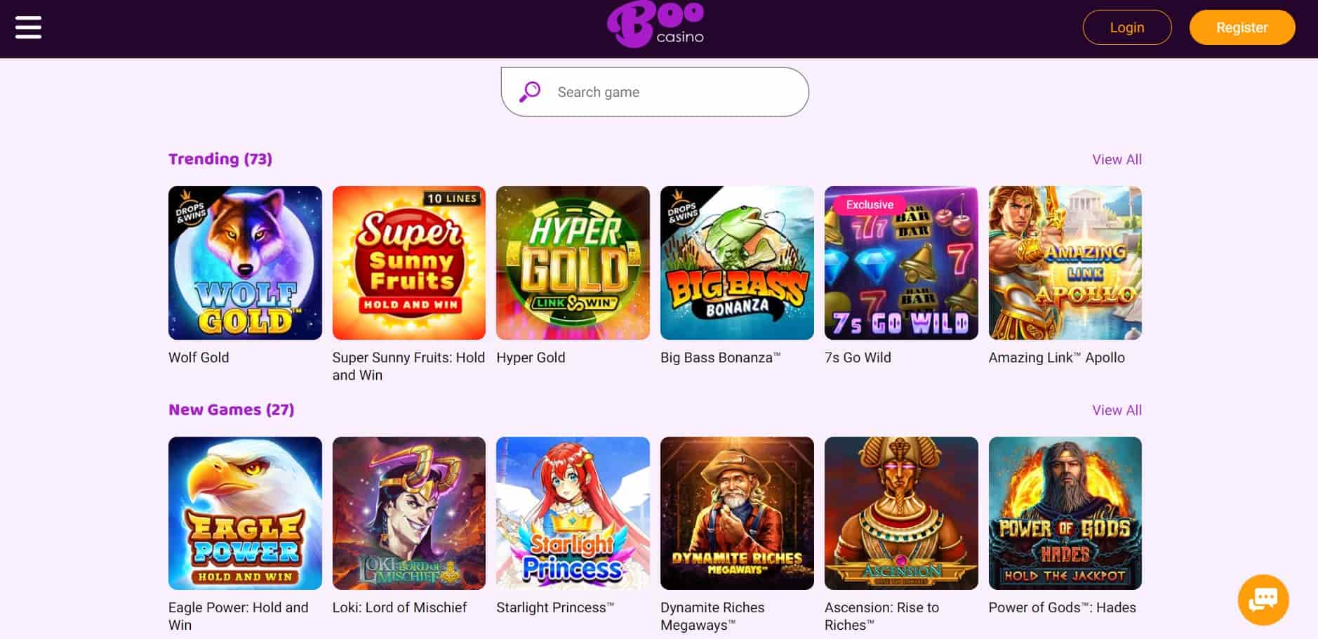 Boo Casino Games