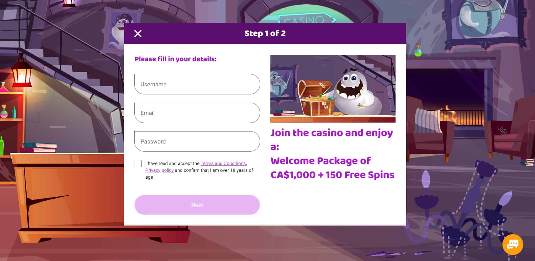 Boo Casino Register