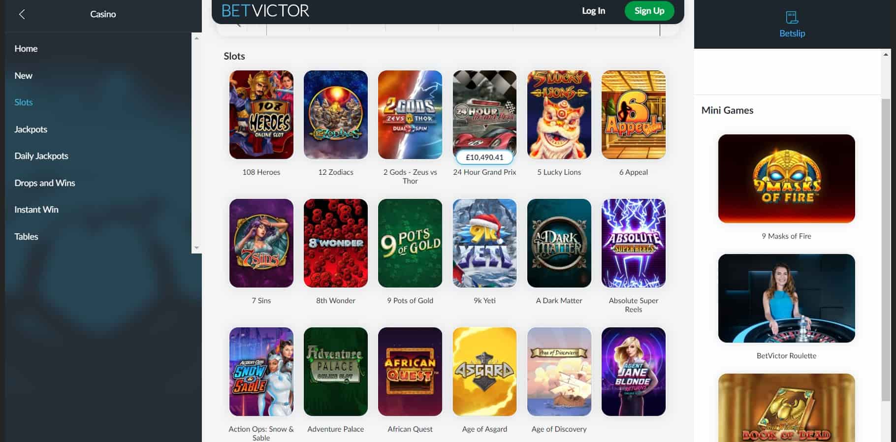 BetVictor Casino Games