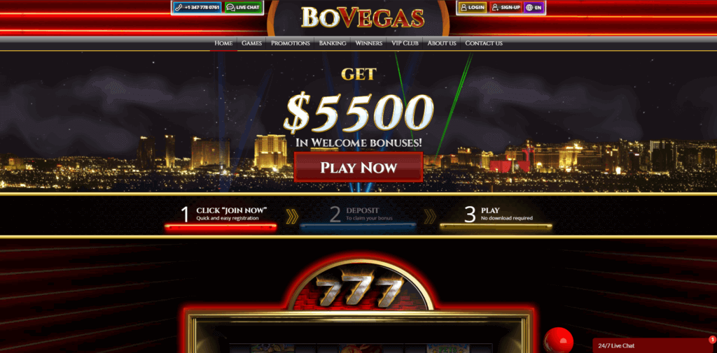 BoVegas Casino Home